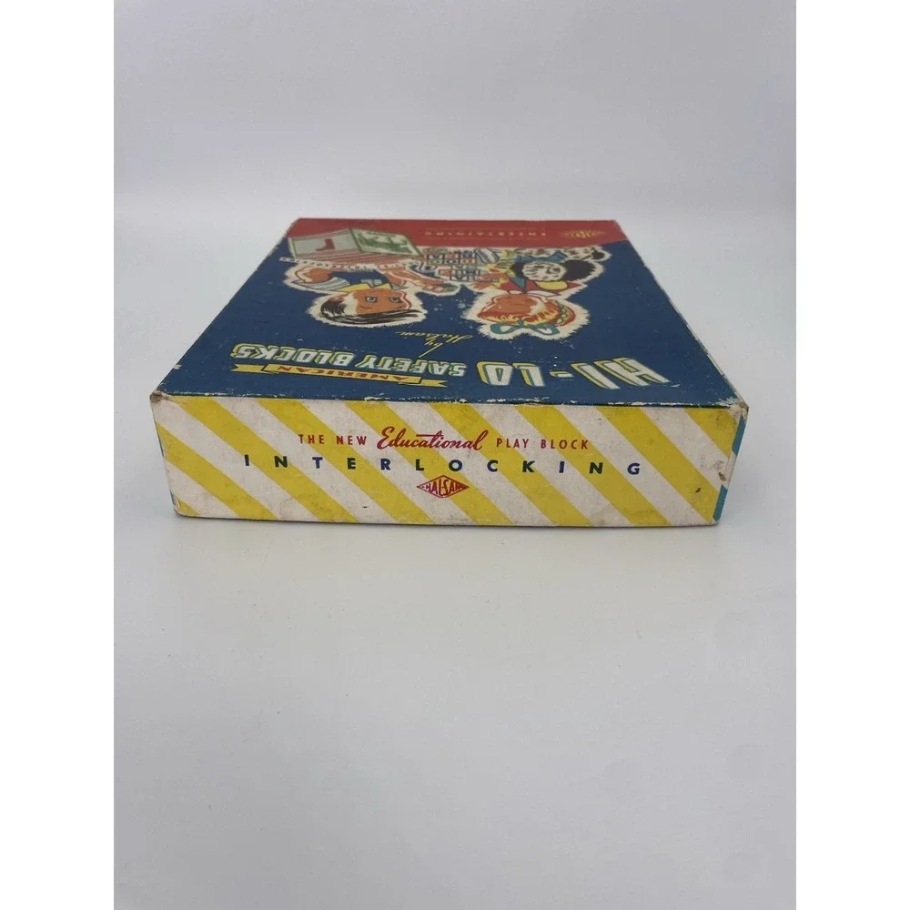 1950'S Vintage Halsam Hi-Lo Blocks BOX ONLY #3220 Toy Collectors BOX- No Blocks